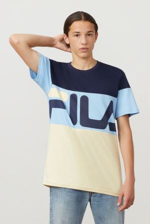 FILA Vialli Tee Shirts Navy / Blue,Mens Clothing | CA.ELTYPB170